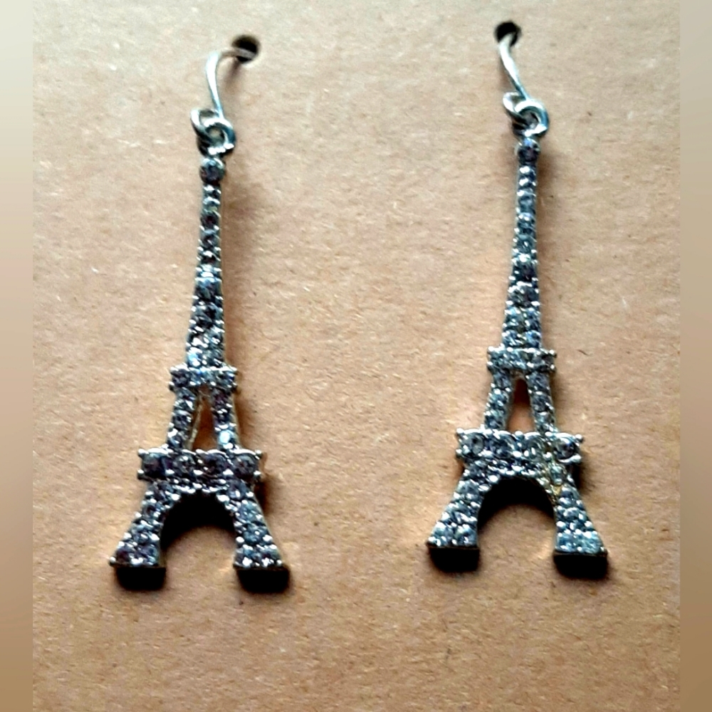 Rhinestone Eiffel Tower Earrings